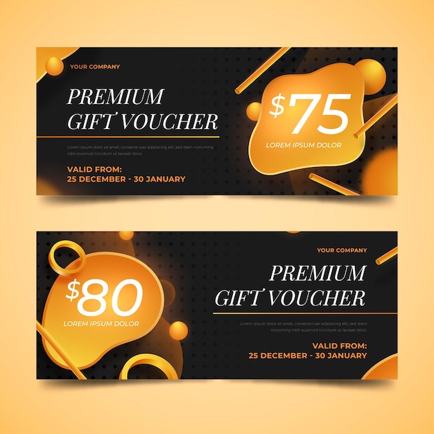 Golden gift voucher template