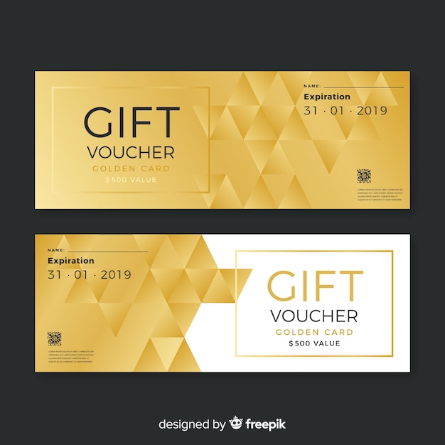 Golden gift voucher