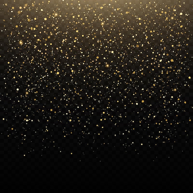golden glitter background yellow dust bokeh effect abstract falling golden lights and stars