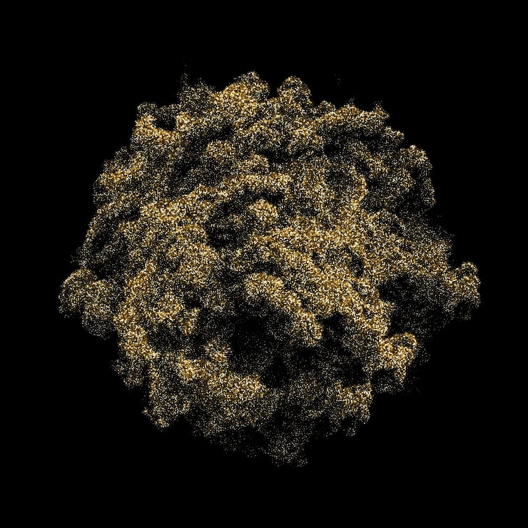Vector golden glitter dust explosion or smoke blast