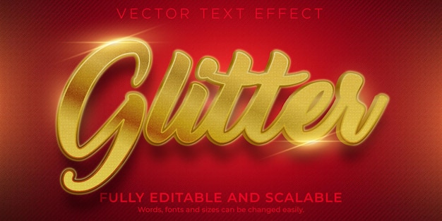 Golden glitter editable text effect and text style