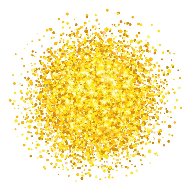 Golden glitter round shape