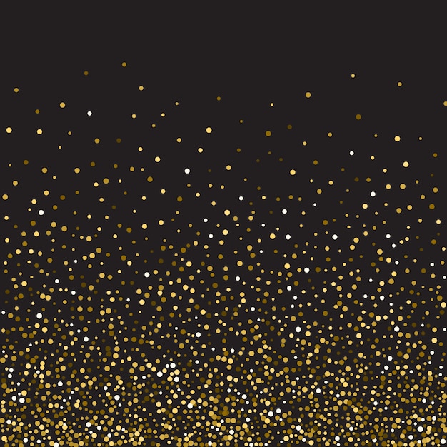 Vector golden glitter shine texture on a black background