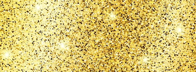 Golden glittering background with gold sparkles and glitter effect. banner design. empty space for your text.  vector illustration