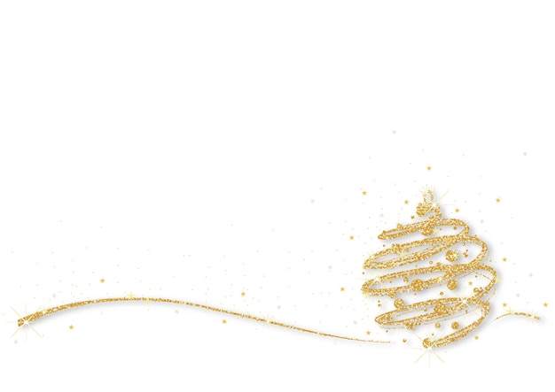 Vector golden glittering christmas ball on white background