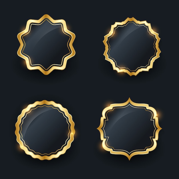 Golden glossy frame collection