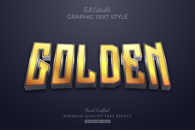 Golden glow editable premium text effect