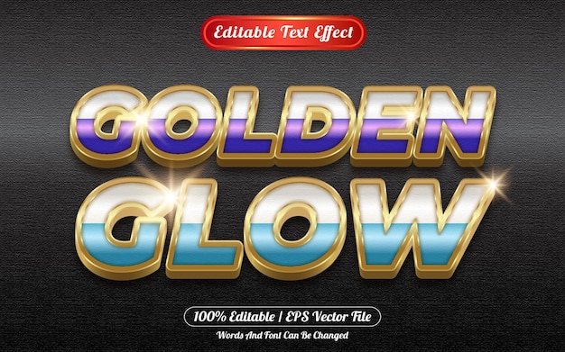 Golden glow editable text effect golden themed