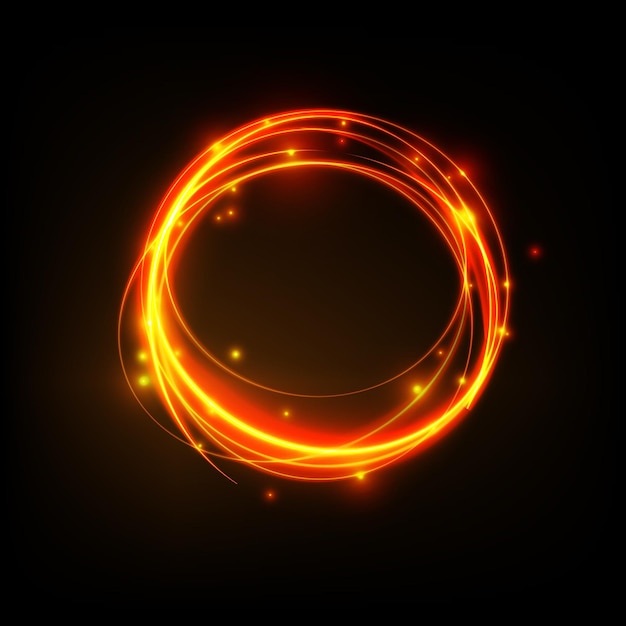 Golden glowing shiny spiral lines effect vector background EPS10 Abstract light speed motion effect Shiny wavy trail Light painting Light trail Vector eps10