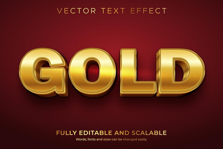Vector 골든 텍스트 효과 터 디자인