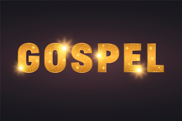 Golden gospel word concept