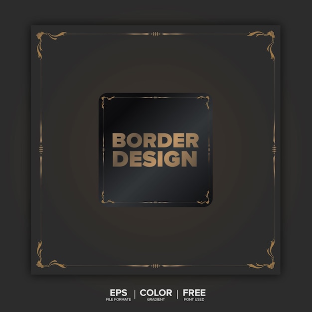 Golden gradient border design vector