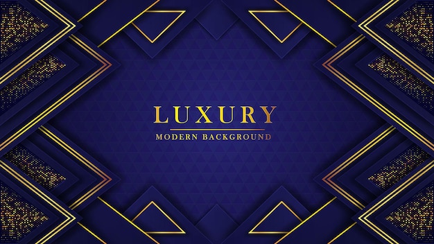 Golden gradient luxury background design with geometric shapes and golden element