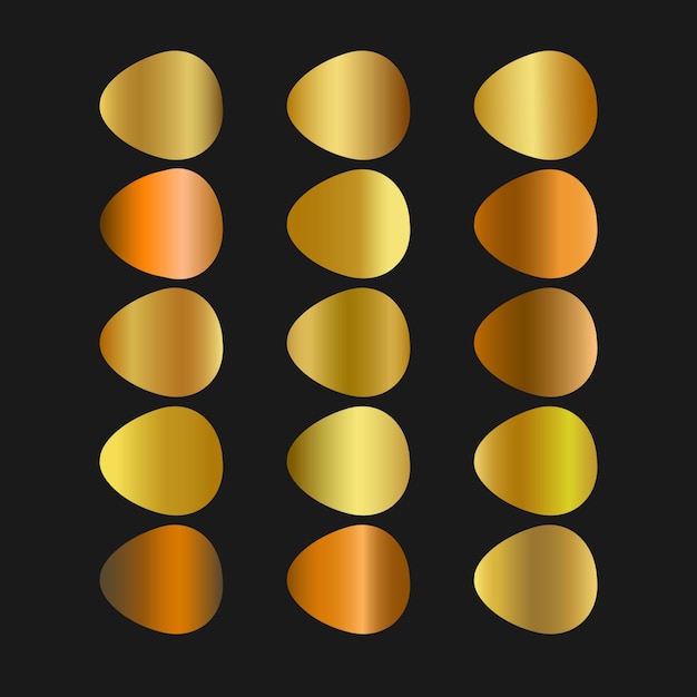 Vector golden gradient pack