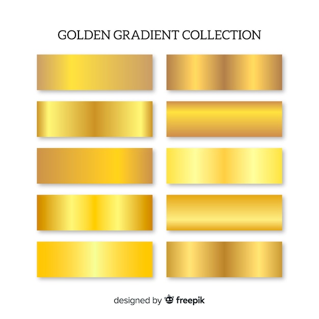 Vector golden gradient pack