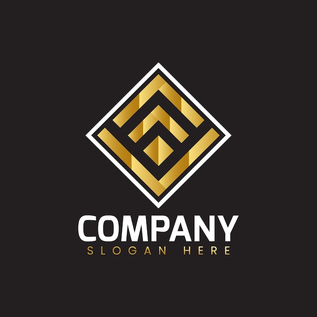 Premium Vector | Golden gradient square shape logo design