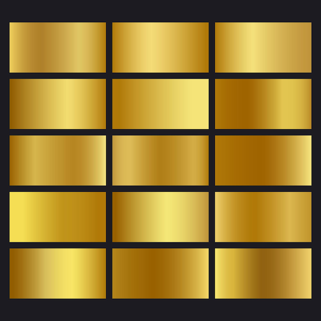 ベクトル 黄金のグラデーションの大きなセット