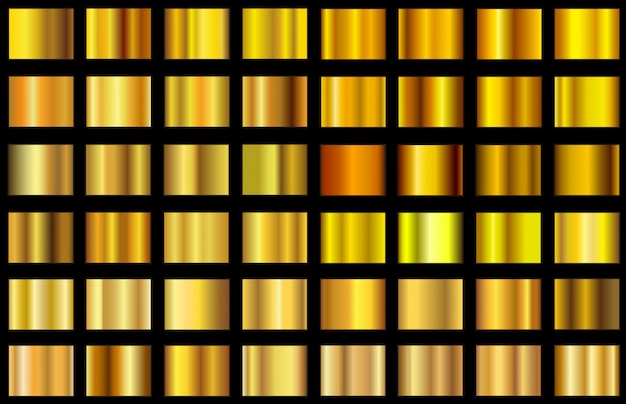 Вектор Коллекция золотых градиентов