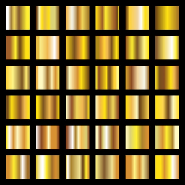 Golden gradients. gold metal coin textures vector backgrounds