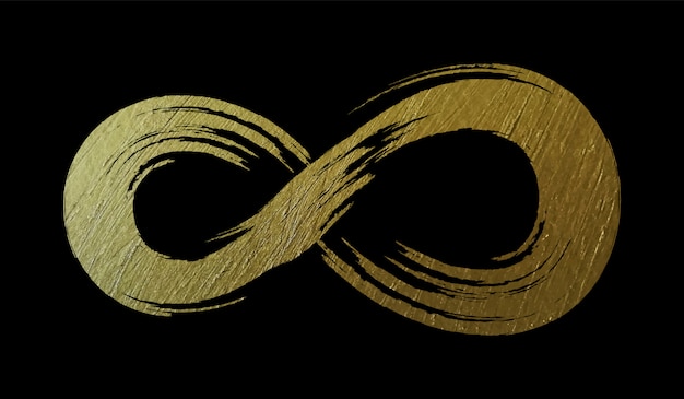 Vector golden grunge infinity symbol