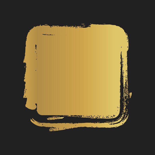 Golden grunge vintage painted square shapes. vector illustration.