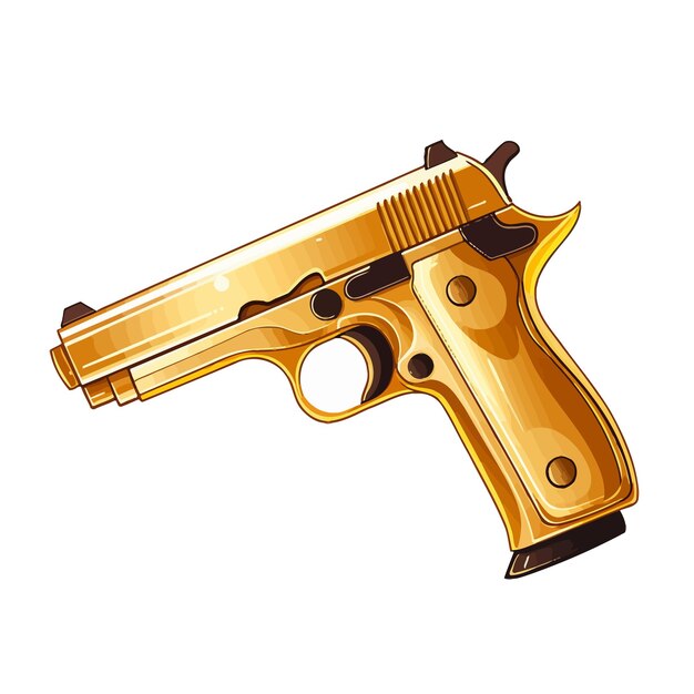 Golden_gun_over_white_background_vector