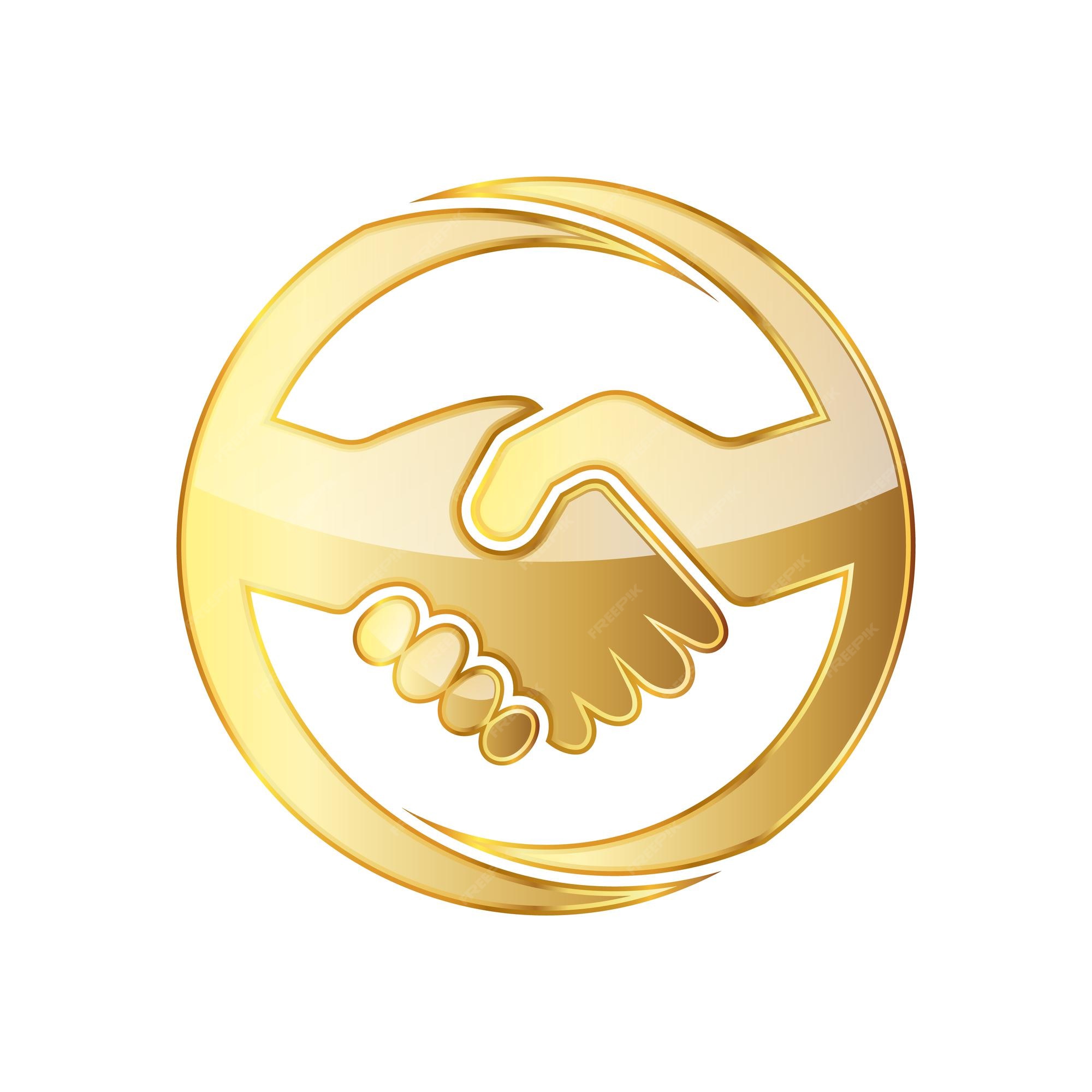 Premium Vector Golden handshake icon. vector illustration. golden