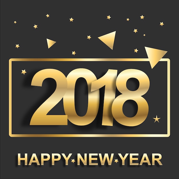 Golden happy new year 2018