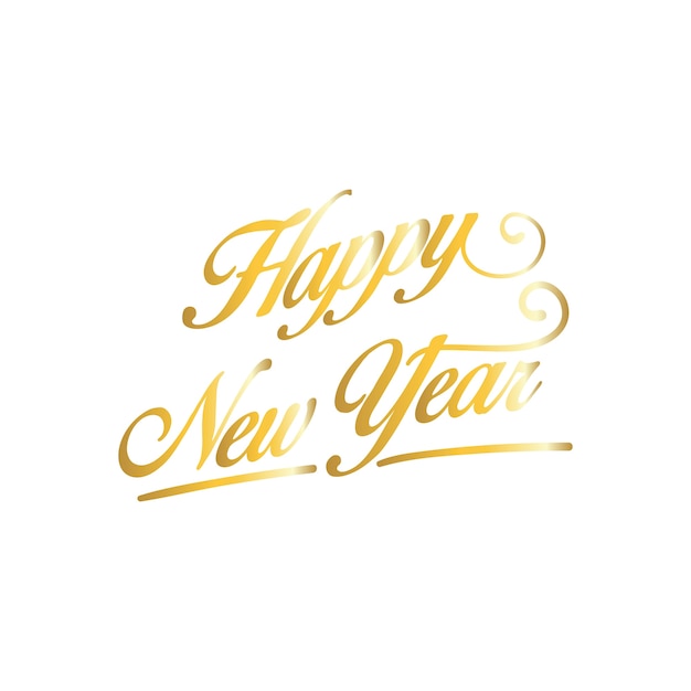 Golden happy new year background vector