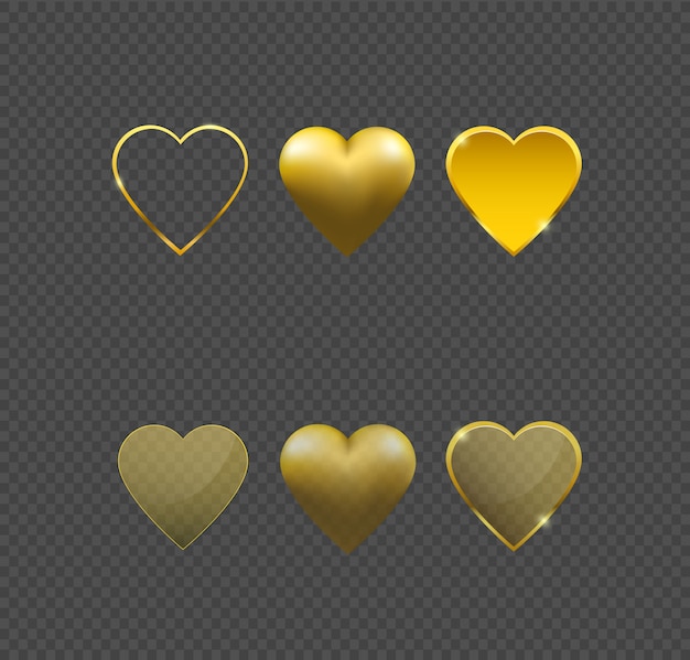 Vector golden heart vector.