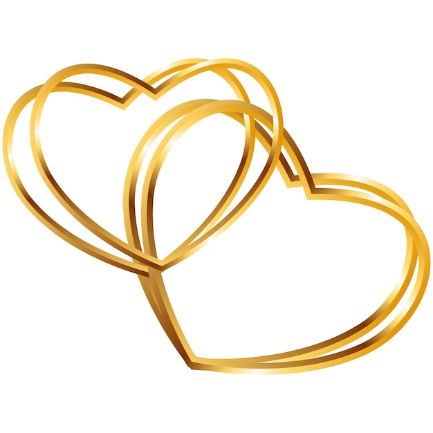 Vector golden hearts decoration for the holiday