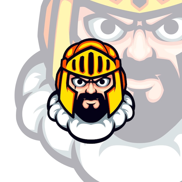 Golden helmet guardian head vector mascot