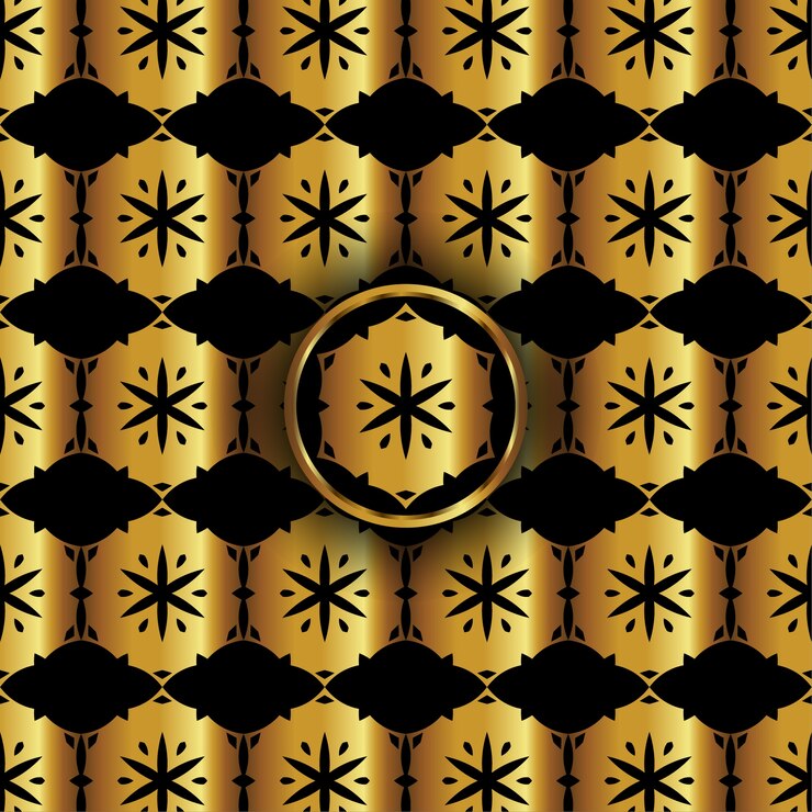 Vector golden hexagon decorative pattern