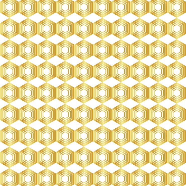 Vector golden hexagon pettern