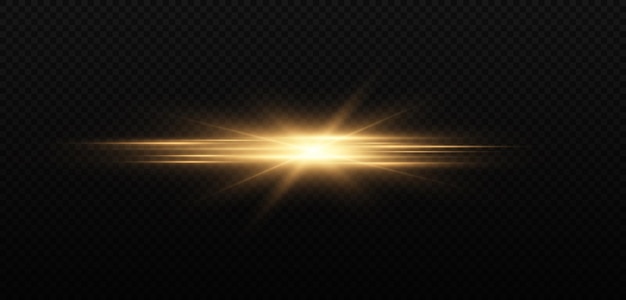 Vector golden horizontal lens flares pack