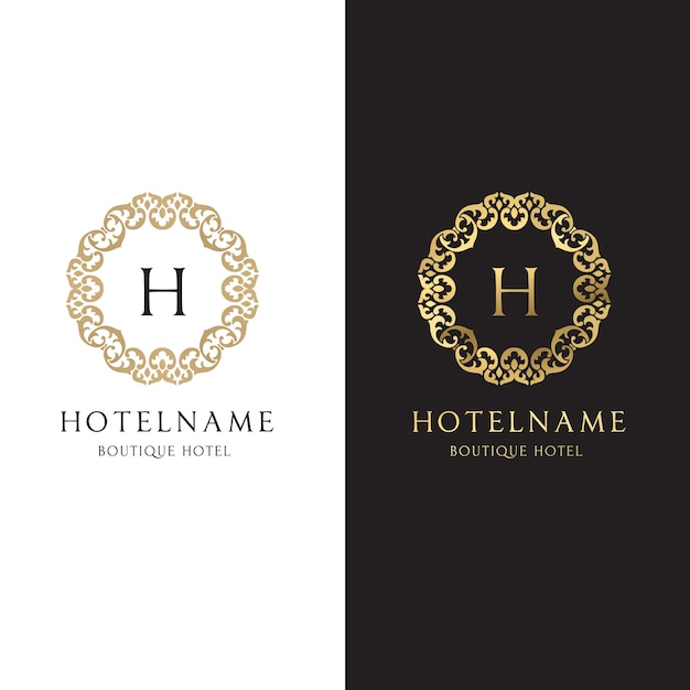 Golden hotel logo collection