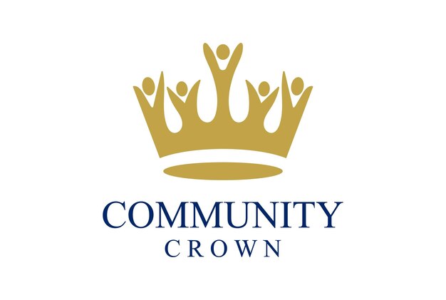 벡터 unity diversity community charity foundation 로고 디자인을 위한 golden human crown