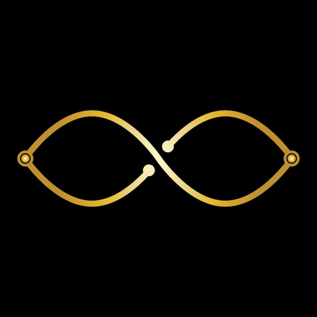 Vector golden infinity technology logo symbol icon vector template