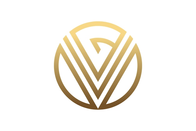 Golden Initial GV logo design inspiration