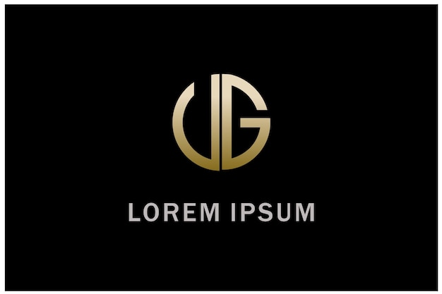 Vettore ispirazione per il design del logo golden initial gv