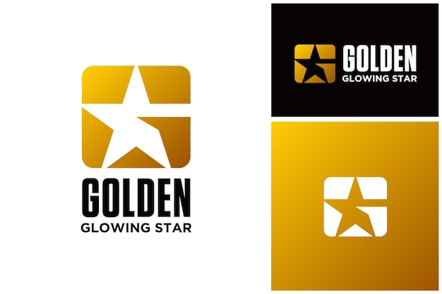 Golden initial letter g gold with star as negative space global business logo design