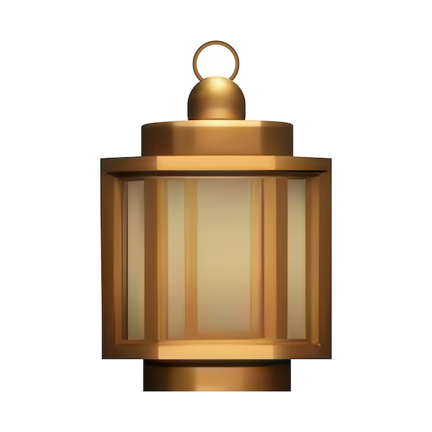 Golden Islamic Lantern Isolated Vector Illustration EPS10