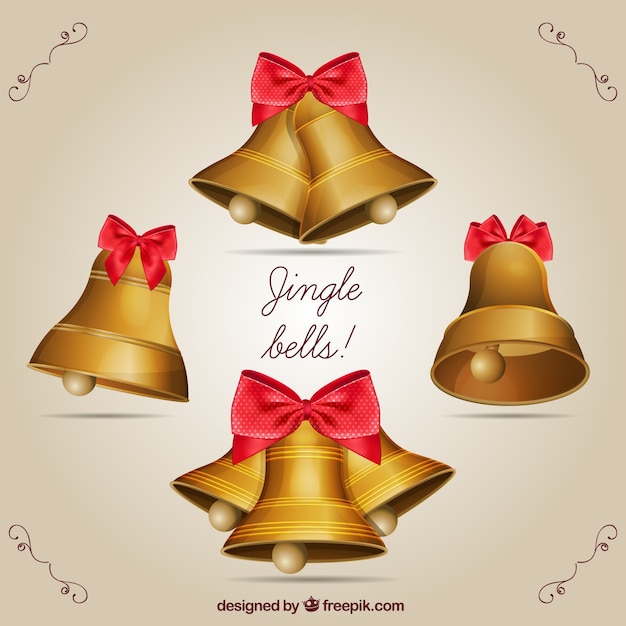 Vettore jingle bells dorati