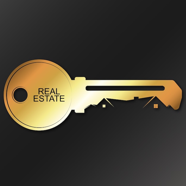 Golden key symbol real estate