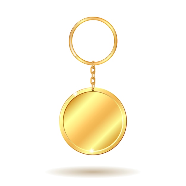 Golden keychain circle shape