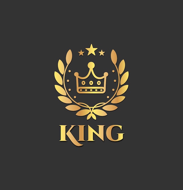 Vector golden king crown logo free vector in freepik