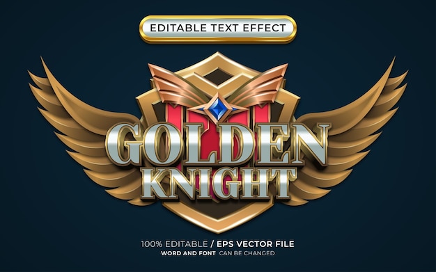 Golden Knight bewerkbare teksteffect-spelstijl