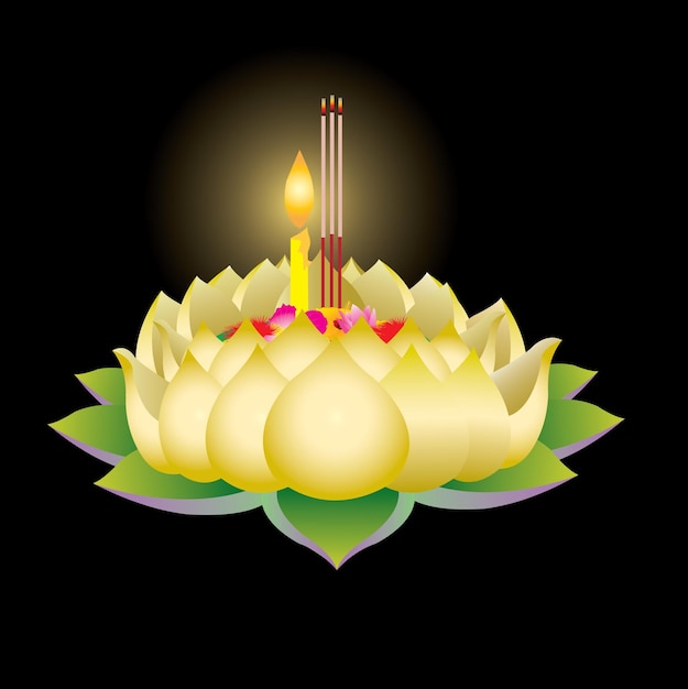 Vettore krathong d'oro