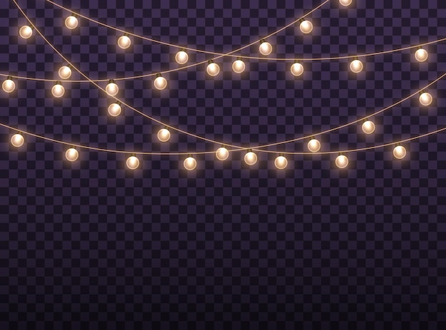 Vector golden lamps garland