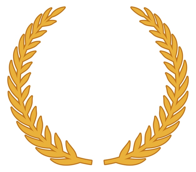 Golden laurel branches Award blank emblem template